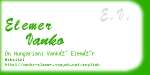 elemer vanko business card